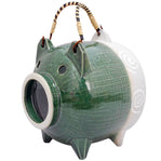 どこか昔懐かしい「蚊遣り豚」ぐるぐる緑 | 松尾製陶所